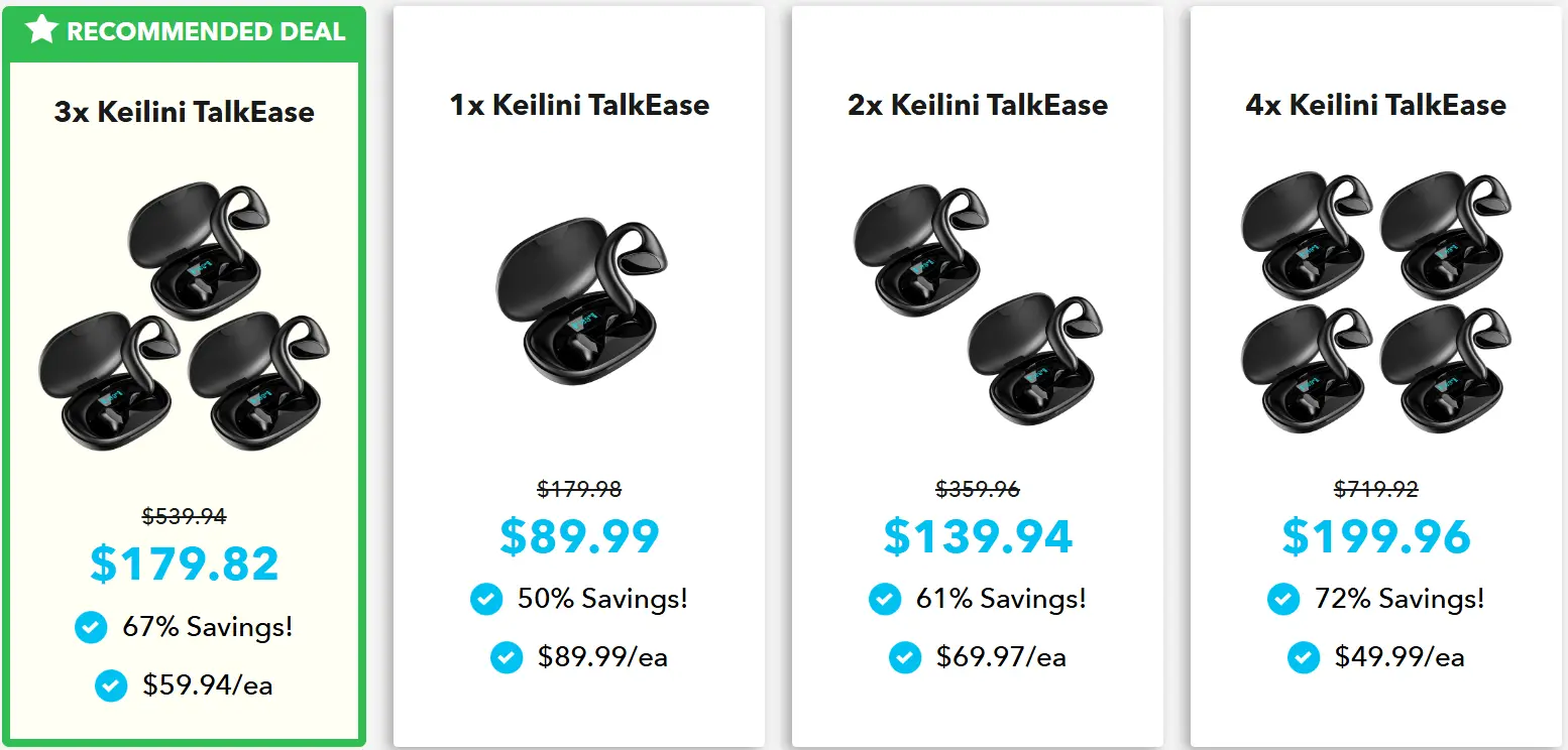 Keilini TalkEase Price Chart